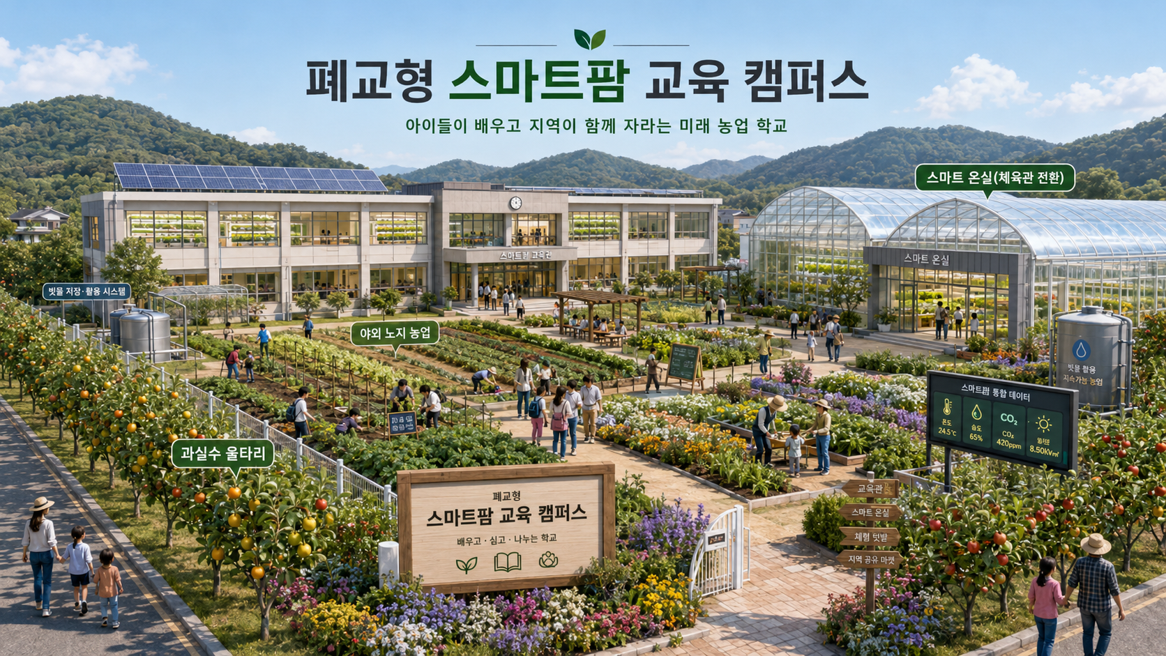 폐교를 스마트팜 교육 캠퍼스로 전환한 미래 모습